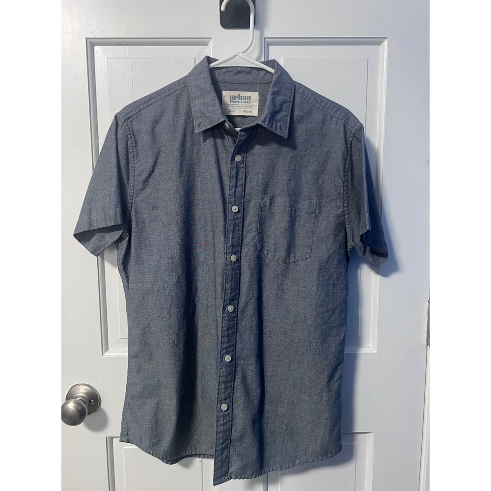 Urban Pipeline Shirt Mens Medium Grey Excellent Button Down - Picture 6 of 8